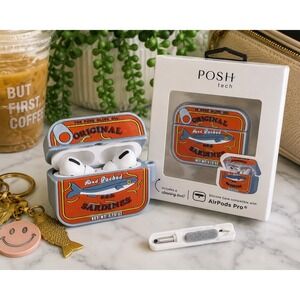 Posh Tech Sardines AirPods Pro Case Silicone Foodie Novelty Case Cleaning Tool